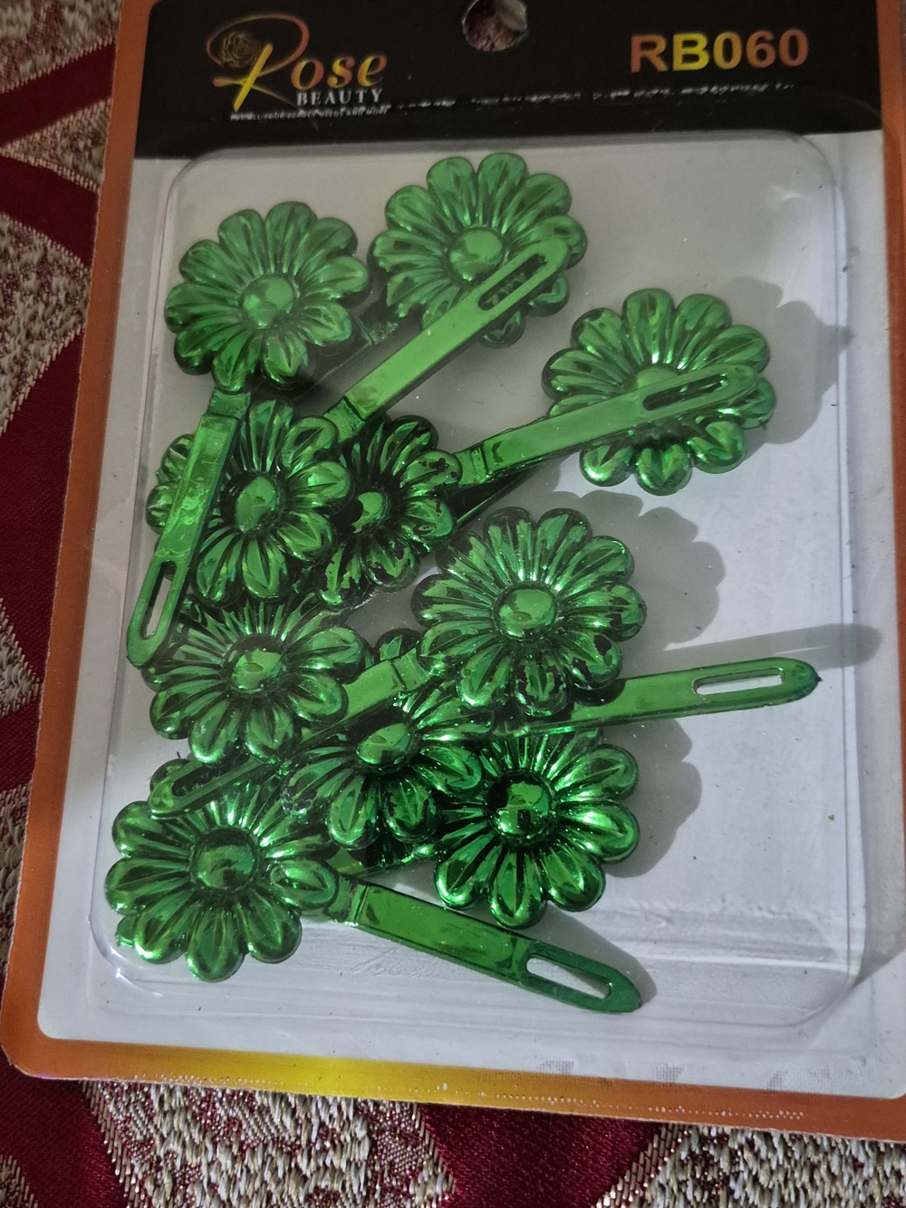 Green Daisy Hair Clips